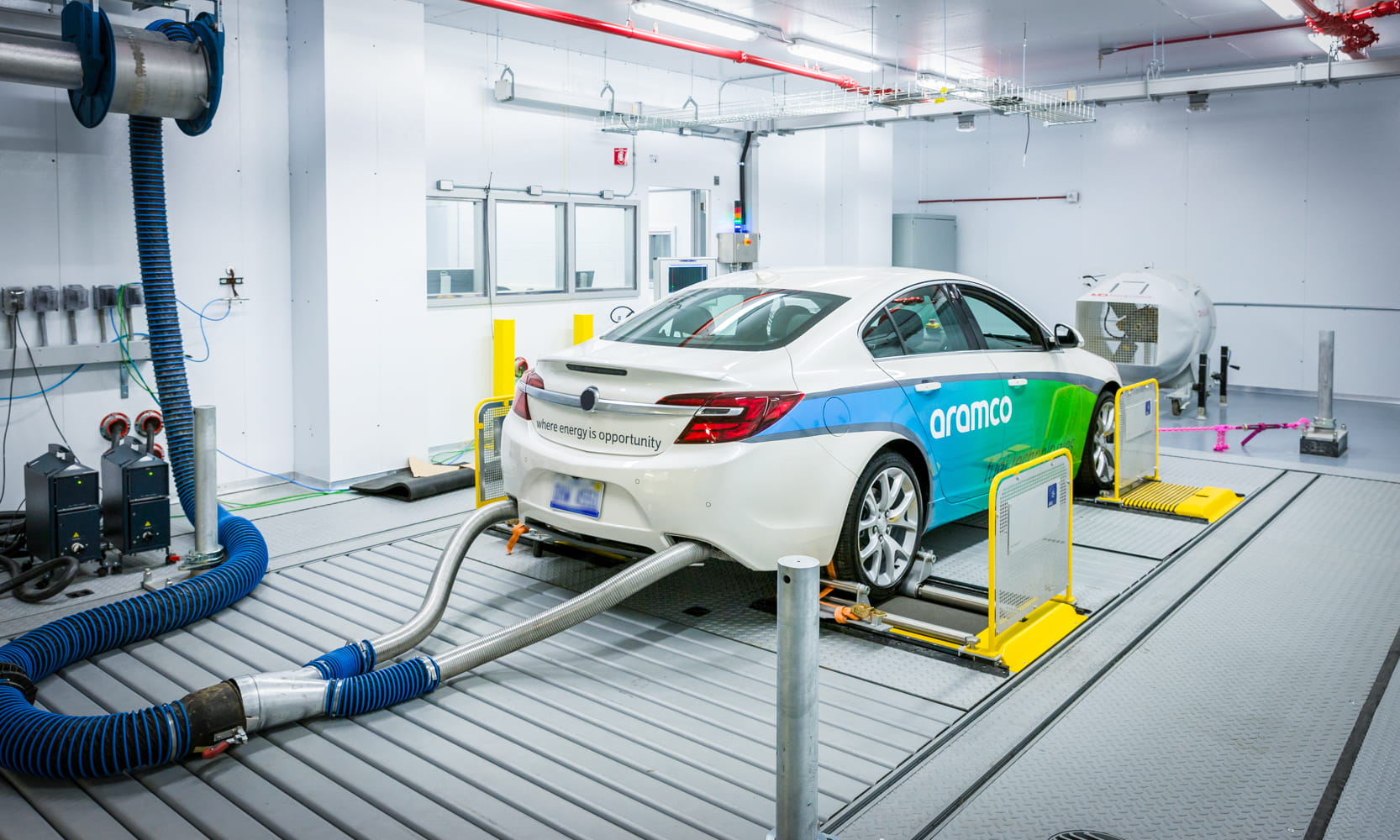 Aramco vehicle with fuel technology being tested at our Detroit Research Center