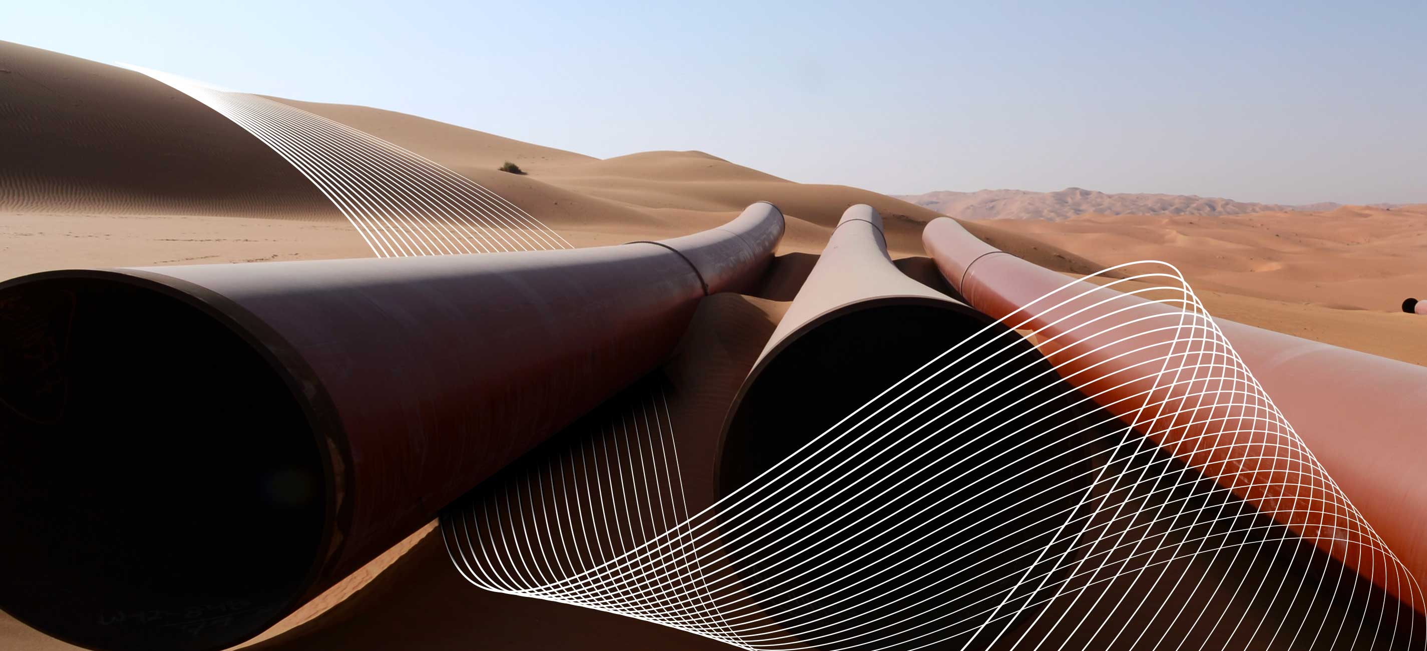 Nonmetallic pipelines – desert – Saudi Arabia