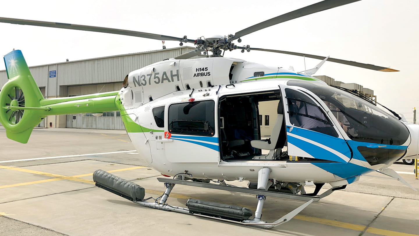 Airbus H145 helicopter in Saudi Aramco livery