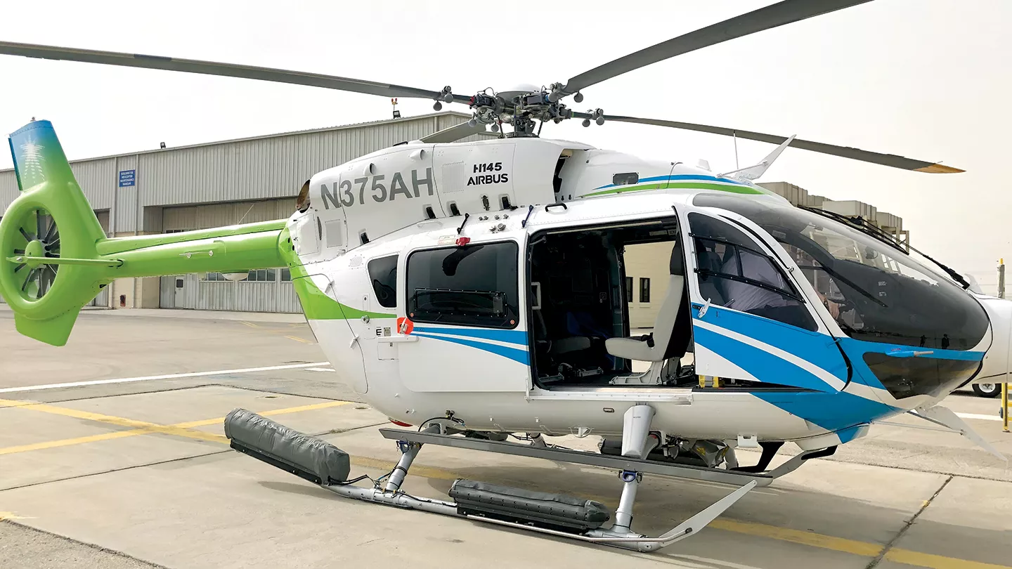 Airbus H145 helicopter in Saudi Aramco livery