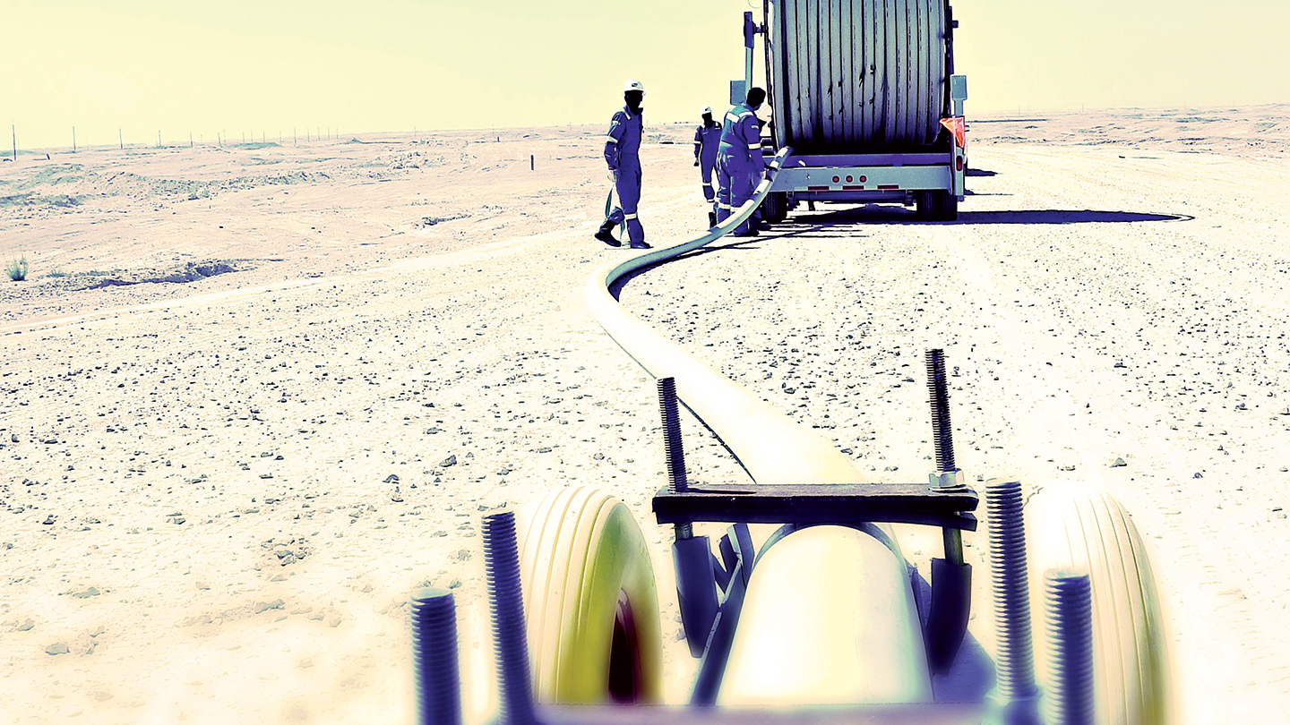 Aramco crew on construction site