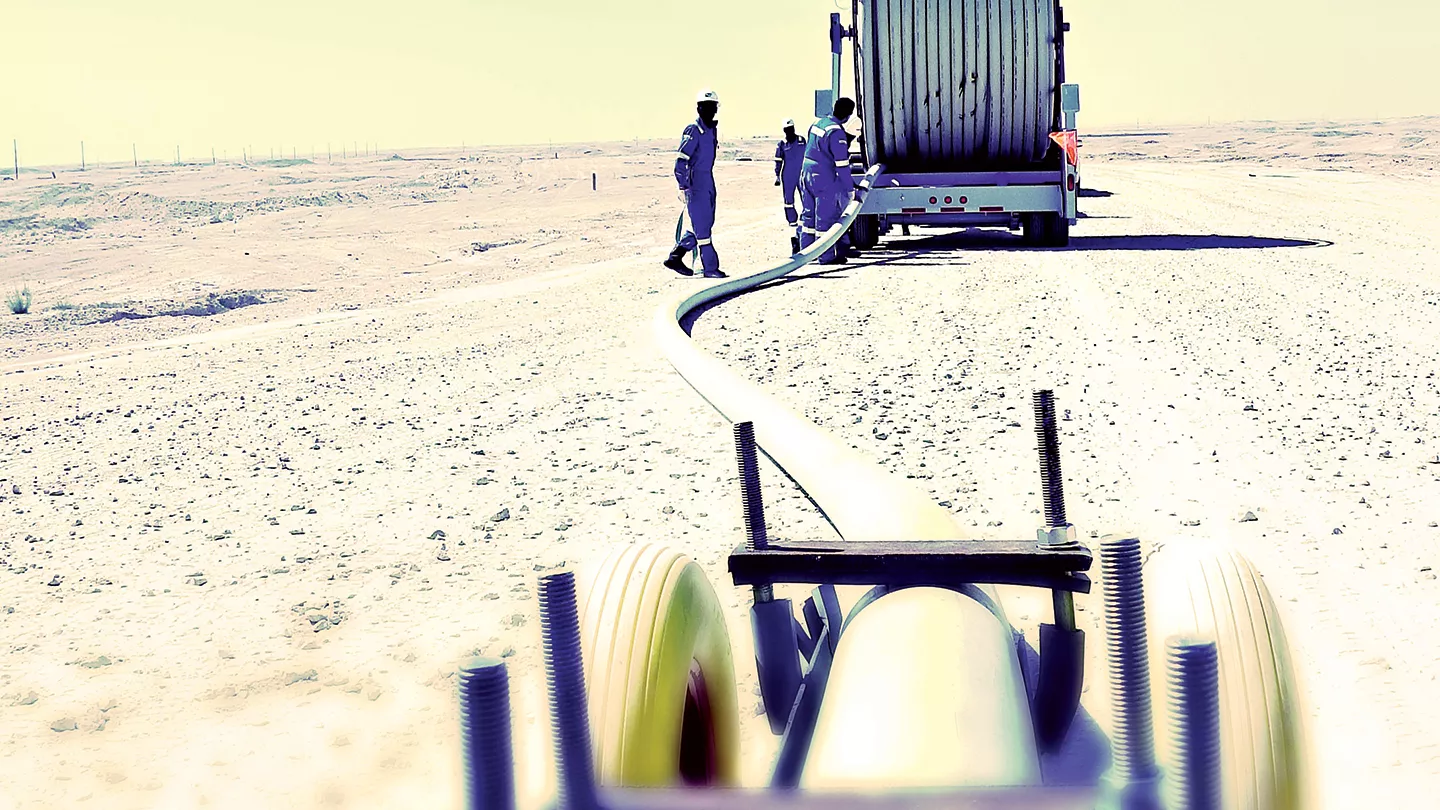 Aramco crew on construction site