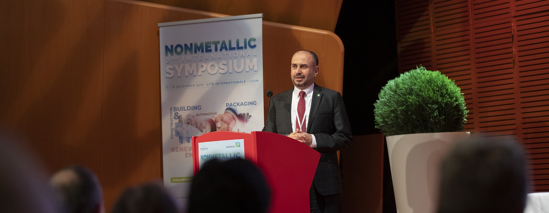 Ahmad A. Al Sa’adi, senior vice president of Technical Services with Saudi Aramco making the opening remarks at the second international nonmetallics symposium